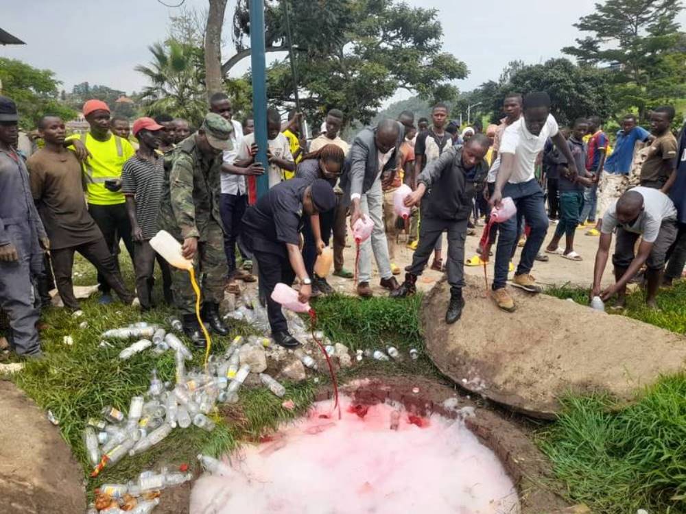 The disposed of products include 1500 litres of juice, 300kgs of animal foods, biscuits, hair products and soft drinks.