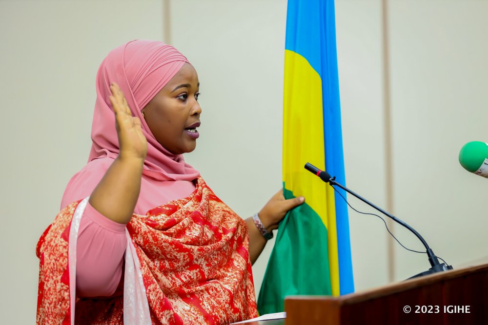 Carine Umwari was also sworn-in as commissioner in NEC.