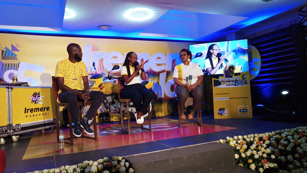 MTN staff launching the campaign at the telecom's headquarters in Nyarutarama.  