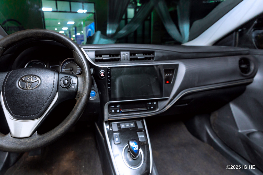 This interior of the car.