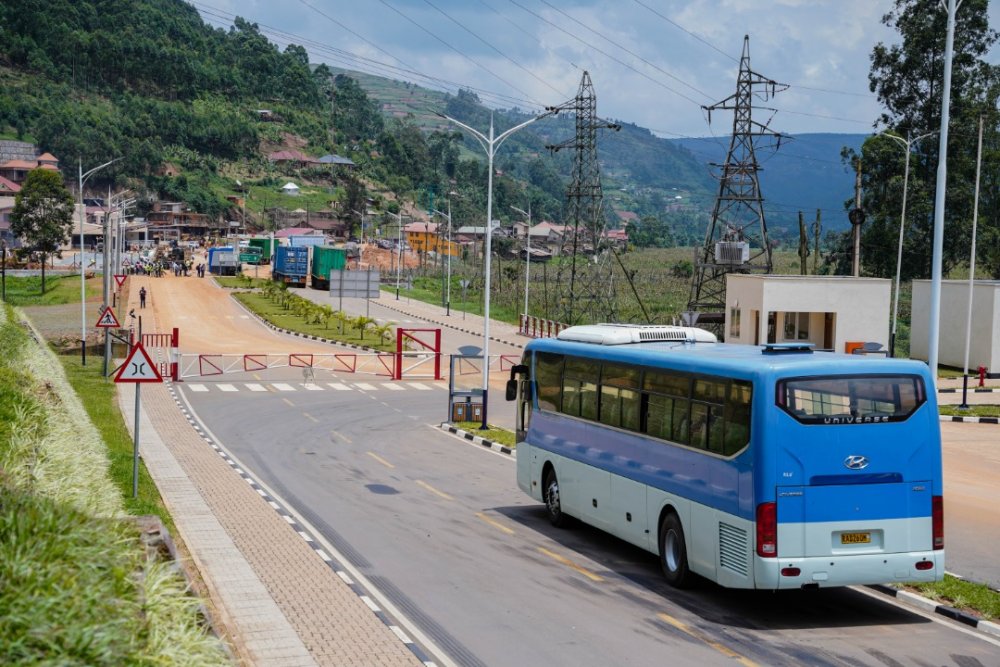 One of public transport buses used to carry passengers to Uganda.  