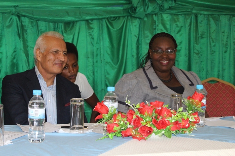 Minister Seraphine Mukantabana with the country representative of UNHCR during the visit to Gihembe refugee camp