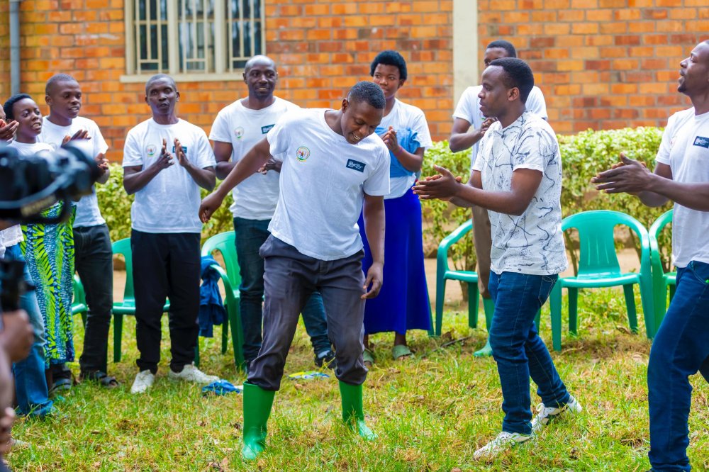 Those training at Mutobo for reintegration into civilian life always maintain high morale.