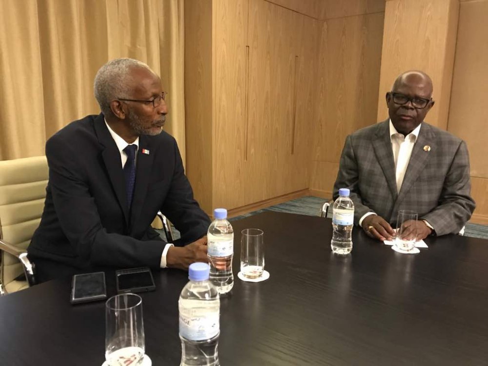 The Secretary General of RPF-Inkotanyi,Ngarambe François in talks with Mr Americo Afonso Silver, a member of the Central Committee and Director of the National Commission in charge of Audit and Discipline of the MPLA (Angola’s ruling party).