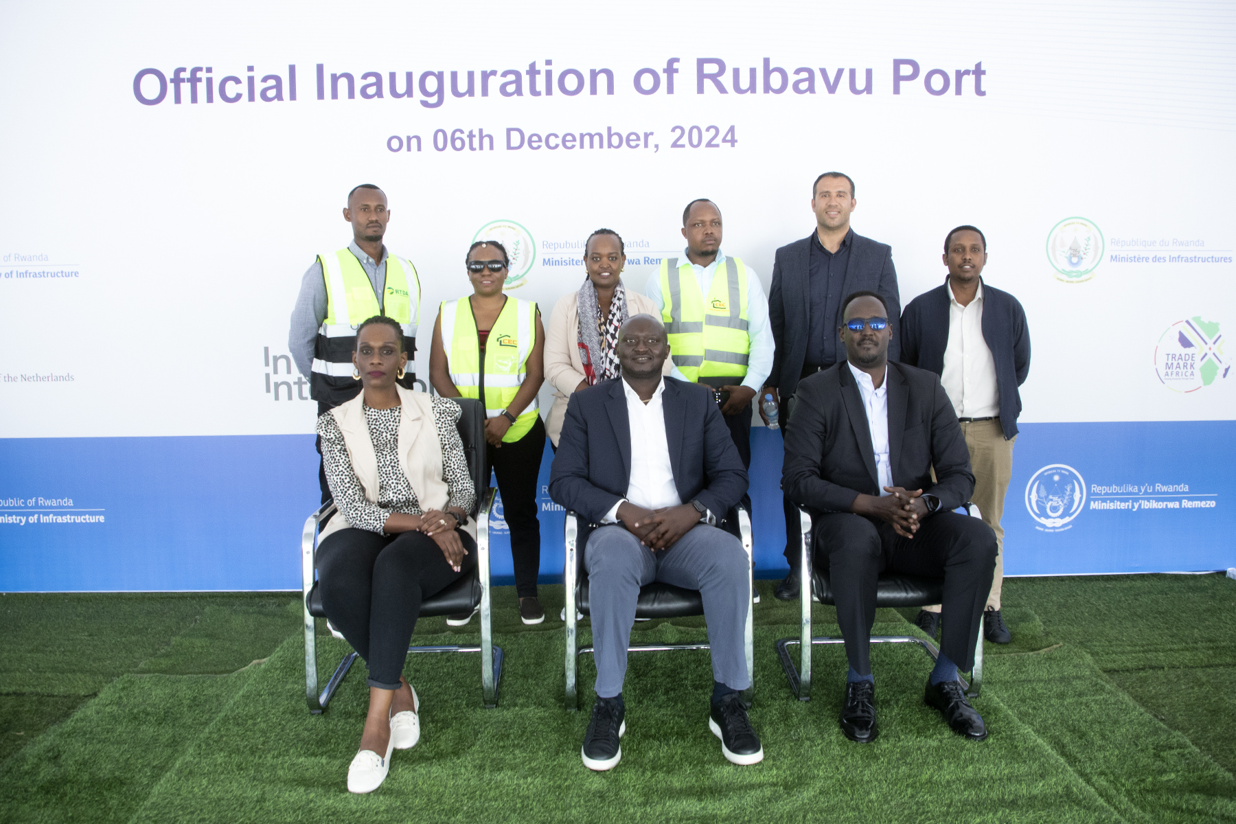 "EPC Africa CEO Ferdy Turasenga with other officials during the launch of Rubavu Port.
