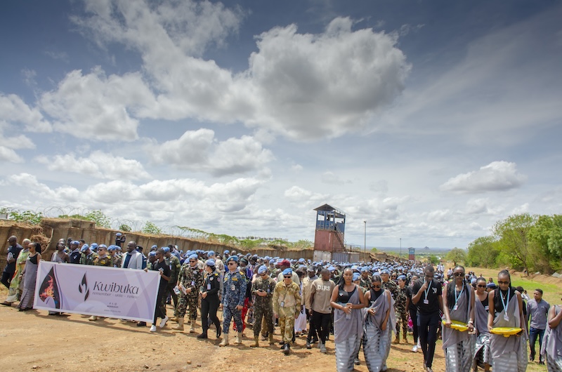 Participants of the commemoration event participated in a walk to remember
