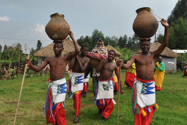 Iby'Iwacu Cultural Village hosts ceremonies demonstrating weddings in the past where a bride would be carried on a traditional stretcher carried over the shoulders.