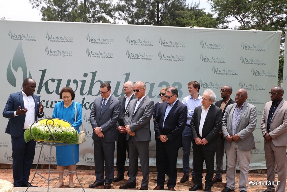 IRCAD France President, Prof. Jacques Marescaux and his delegation lay wreaths at Kigali Genocide Memorial Center