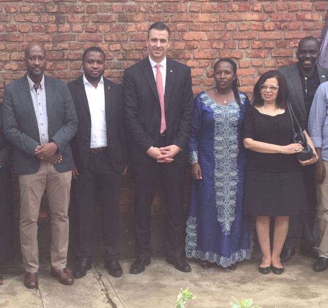 The acting FIFA Secretary General, Dr Markus Kattner with the delegation which accompanied him