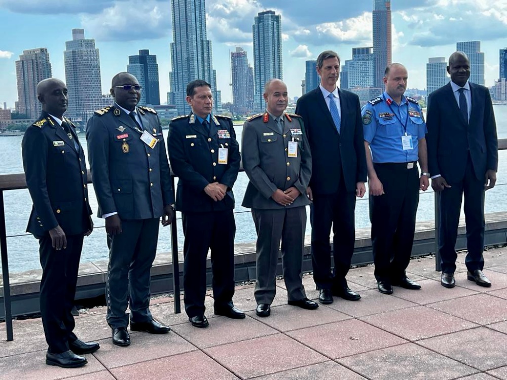 The Deputy Inspector General of Police (DIGP) in charge of Operations, DCG Felix Namuhoranye (first from left) with other Police Chiefs in New York. 