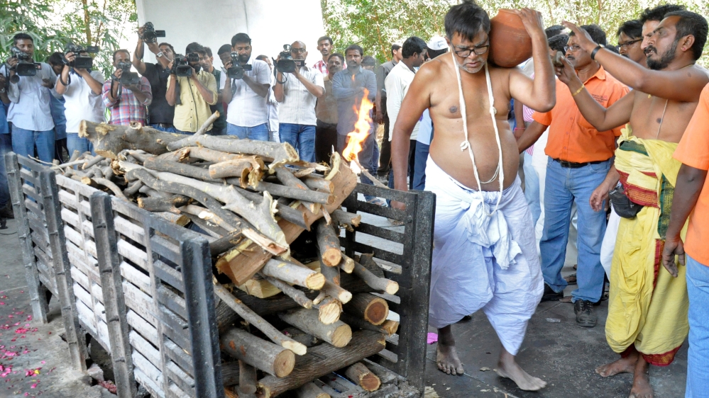 Kuchibhotla's last rites were performed at a crematorium in Hyderabad