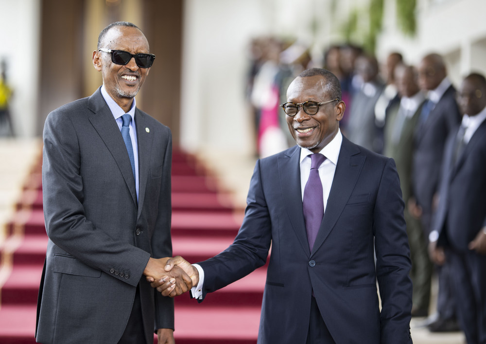President Kagame with his counterpart of Benin, Talon during his recent visit to the country. 