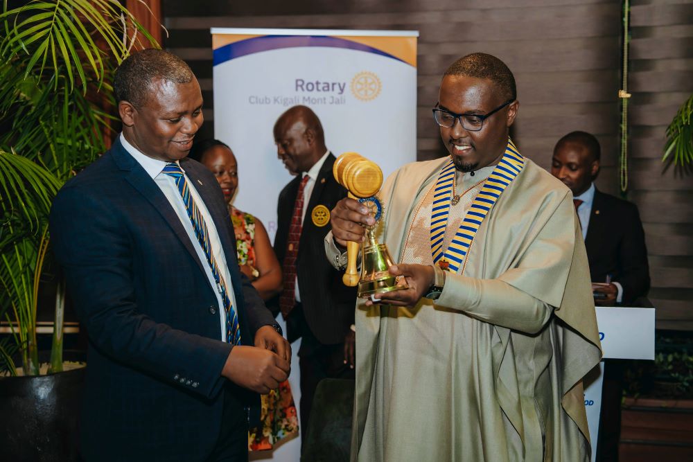 Rtn. Claver Irakoze was installed as the Club President for the 2025/2026 Rotary year on the evening of July 1, 2025. 