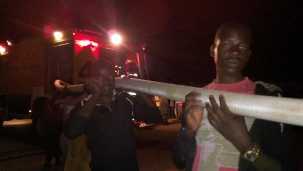 The fire extinguisher was brought after 40 minutes