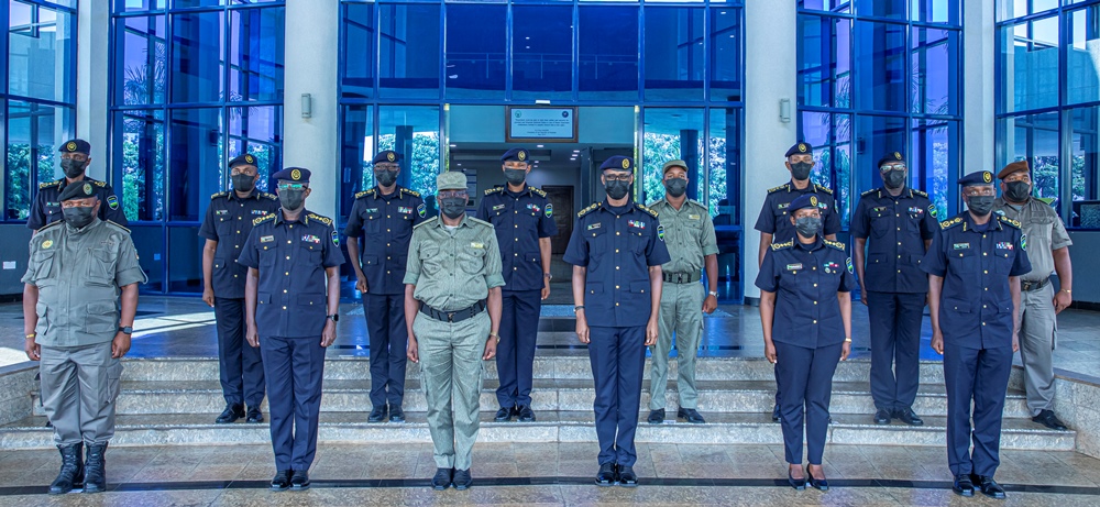 Representatives from both Police forces in a group photo.  