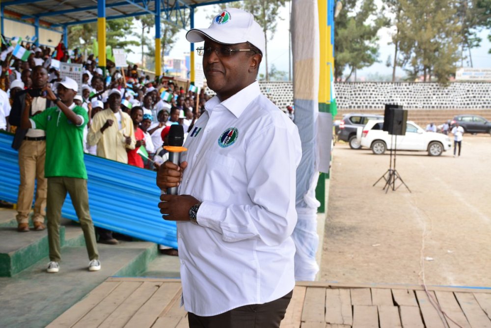 PSD President Dr Vincent Biruta briefed the rally about the party’s 41-principle manifesto, highlighting what they will deliver in the next five years. PSD President Dr Vincent Biruta briefed the rally about the party’s 41-principle manifesto, highlighting what they will deliver in the next five years