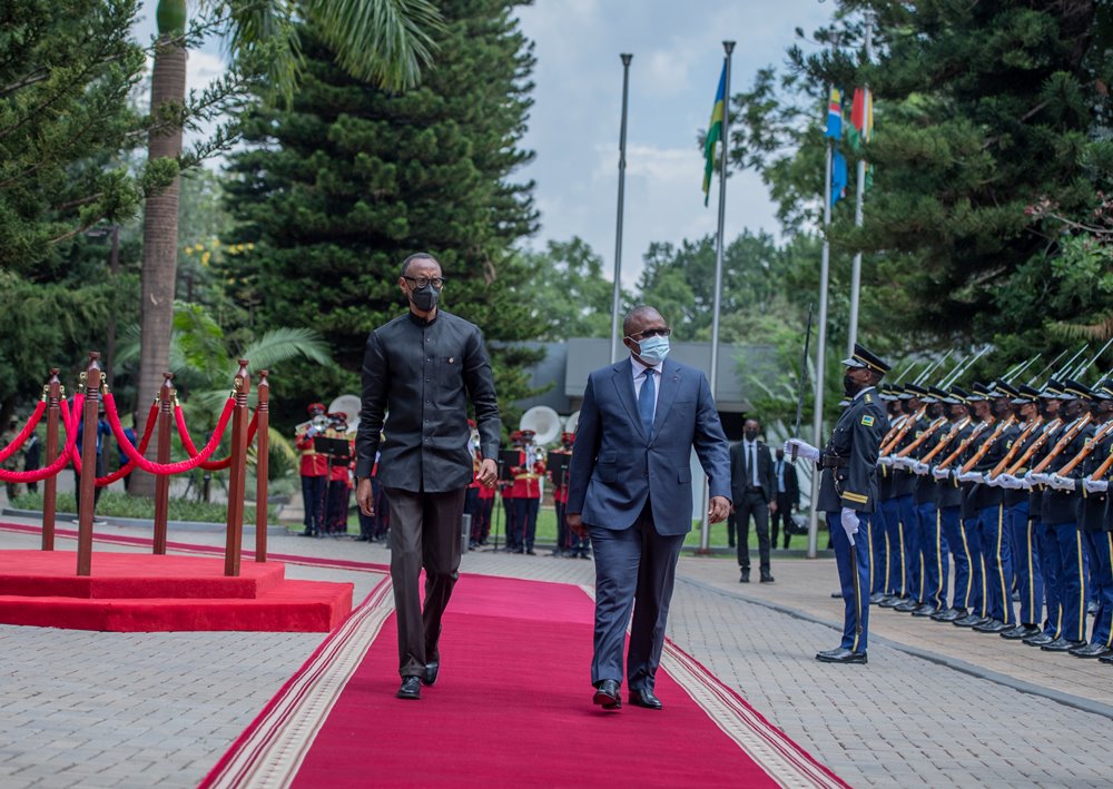 A guard of honour was mounted to welcome the visiting President of Guinea-Bissau. 