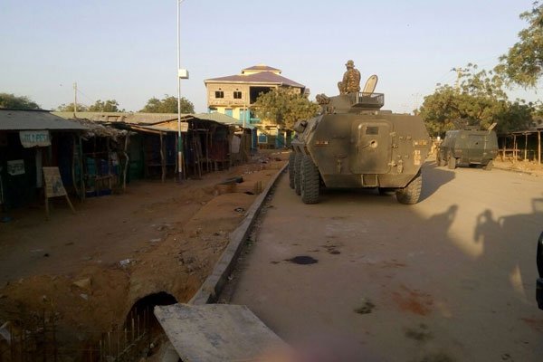 The entrance to Bishaaro Hotel and Lodging in Mandera, where 12 people were killed in a night attack.