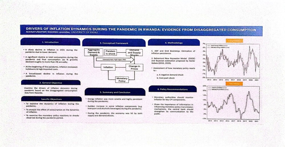 A poster presentation of the research findings by Manayubahwe Kazana Leonidas