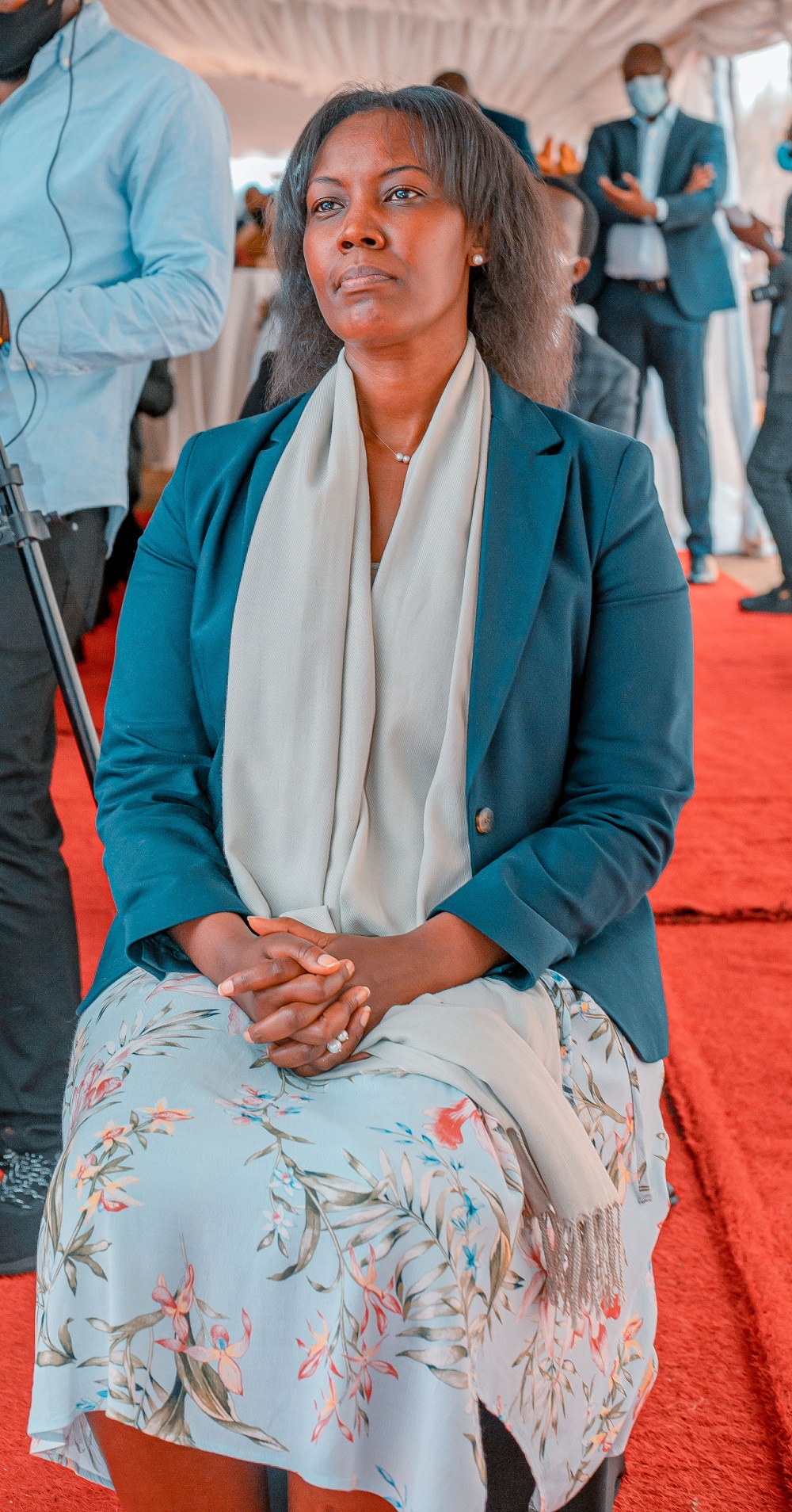 The Director of the Board of Bourbon Coffee, Mireille Karera thanked participants of the event . 