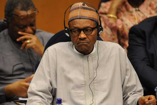 Nigerian President Muhammadu Buhari attending the African Union (AU) Peace and Security Council in Addis Ababa on January 29, 2016. He will prolong his stay in London pending the result of health tests.