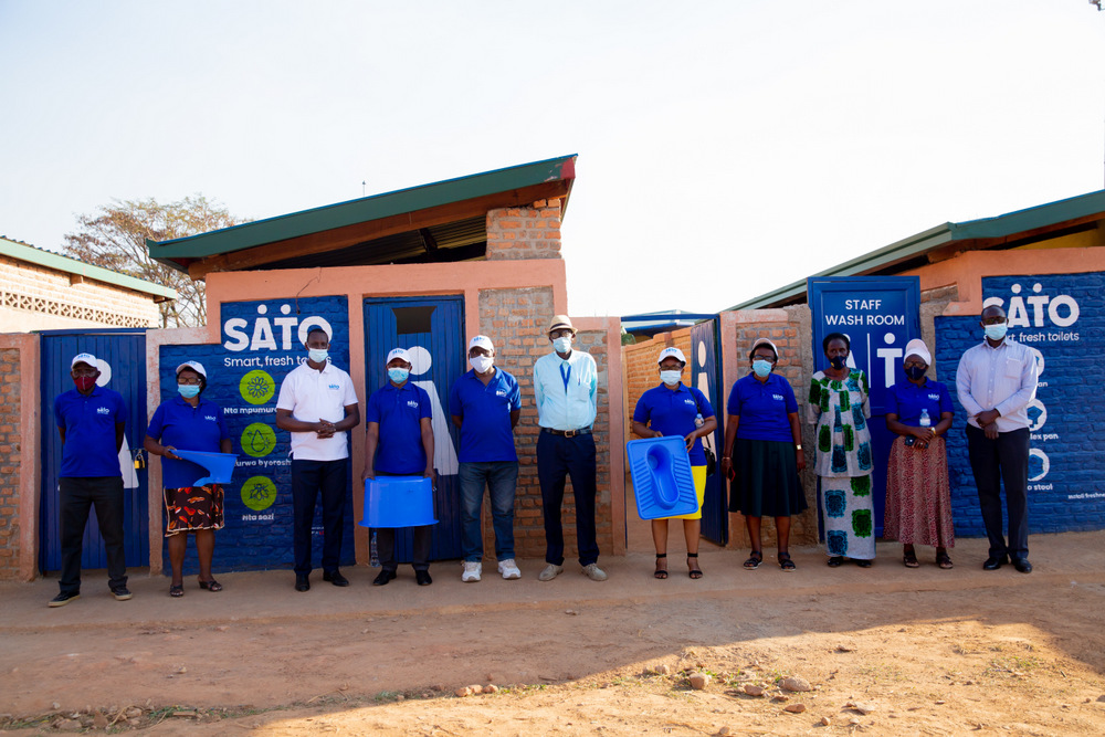 The toilet pans donated on Friday are easy to clean.