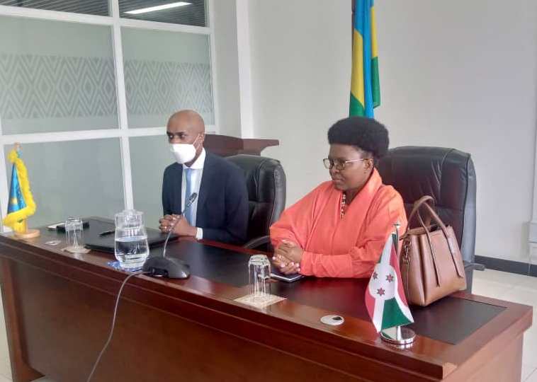 Burundian Minister of Justice (right) has met with her counterpart of Rwanda.  