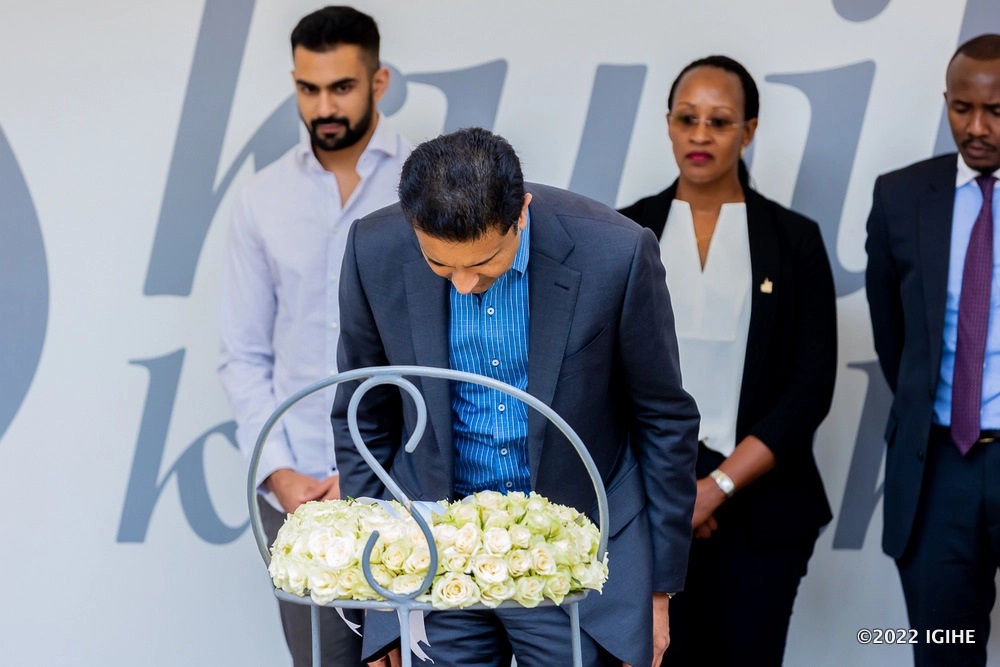 Sarit Raja-Shah paying tribute to victims laid at the memorial. 