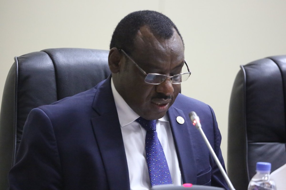 The Minister of Finance and Economic Planning, Ambassador Claver Gatete presenting the draft budget for 2017/2018.