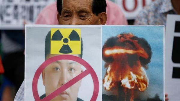Protesters in central Seoul rallied against North Korea's nuclear testing