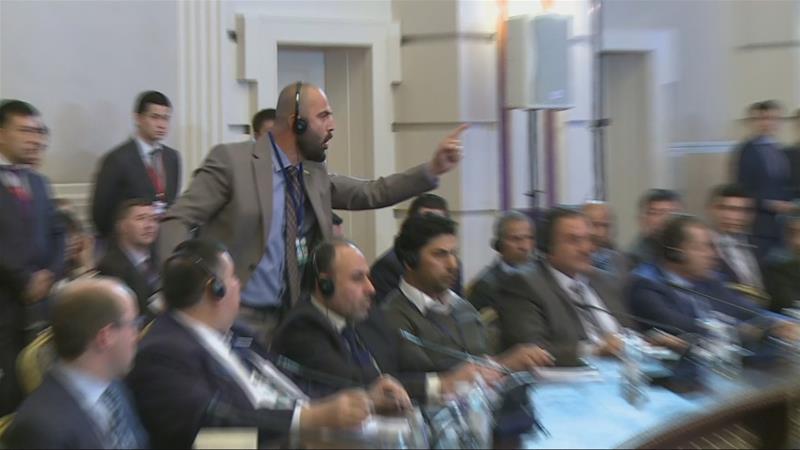 Some of the opposition stormed out in protest at Iran's inclusion