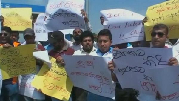 Sri Lankan protesters fear the China port deal will take over their farmland