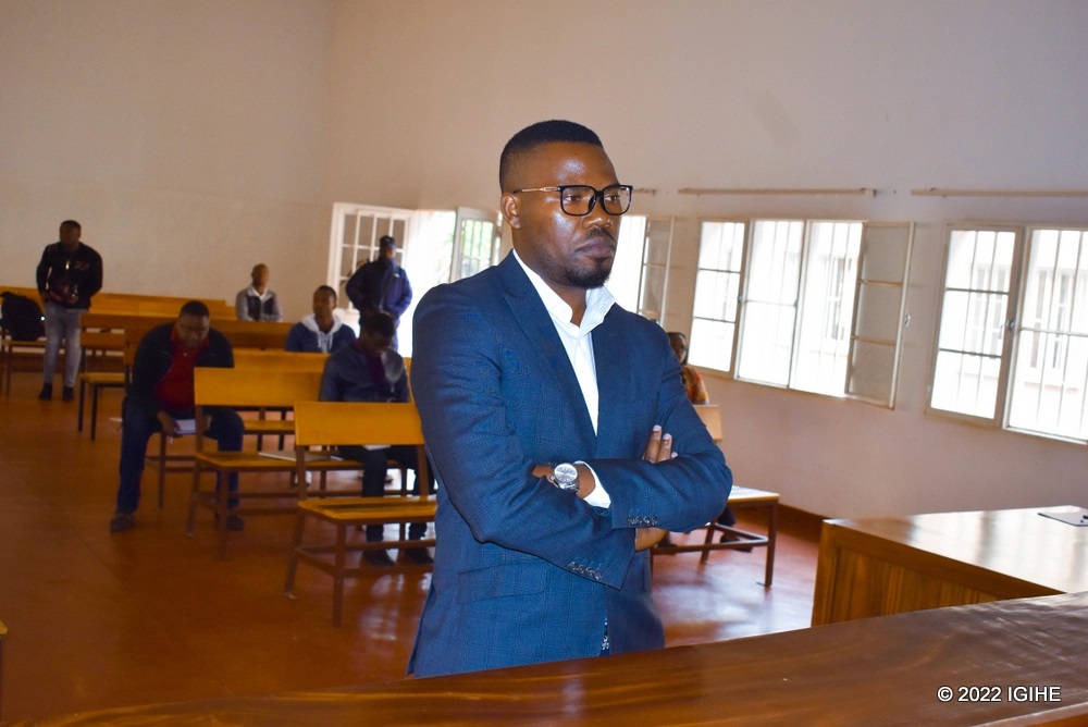 Bamporiki has appeared before court in a blue suit, trouser white shirt and glasses. 
