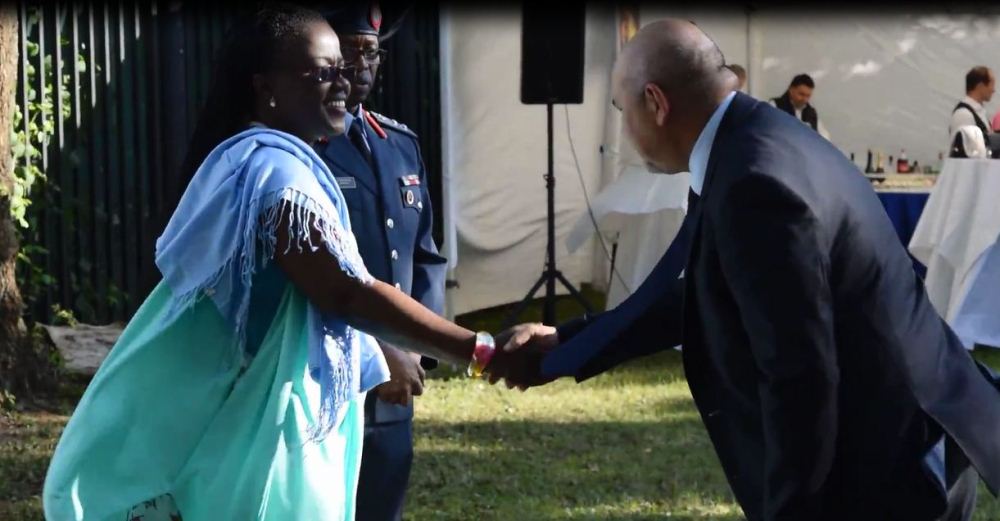 Ambassador Dr. Mujawamariya Jeanne d’Arc receiving Director of Department of Africa relations at Russia Foreign Ministry Kemarsky Andrey Vadimovich