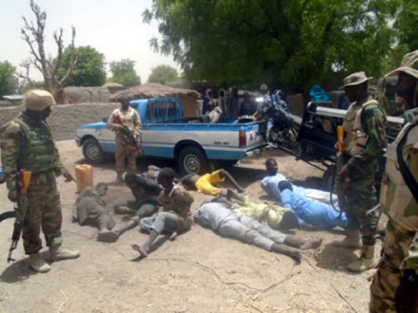Captured Boko Haram members.