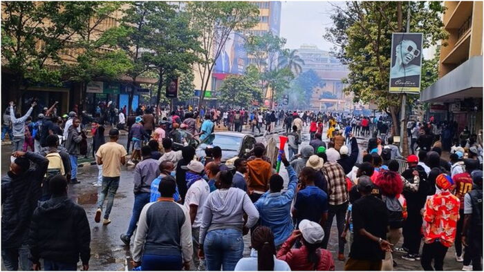 Protesters in Nairobi CBD on Monday, December 30, 2024.