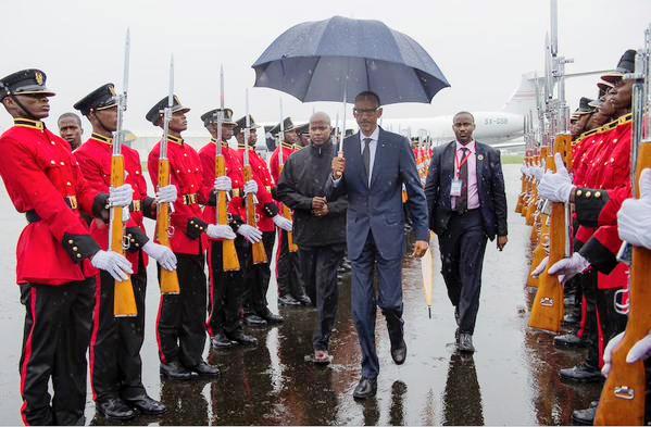 President Kagame at the Airport in Tanzania