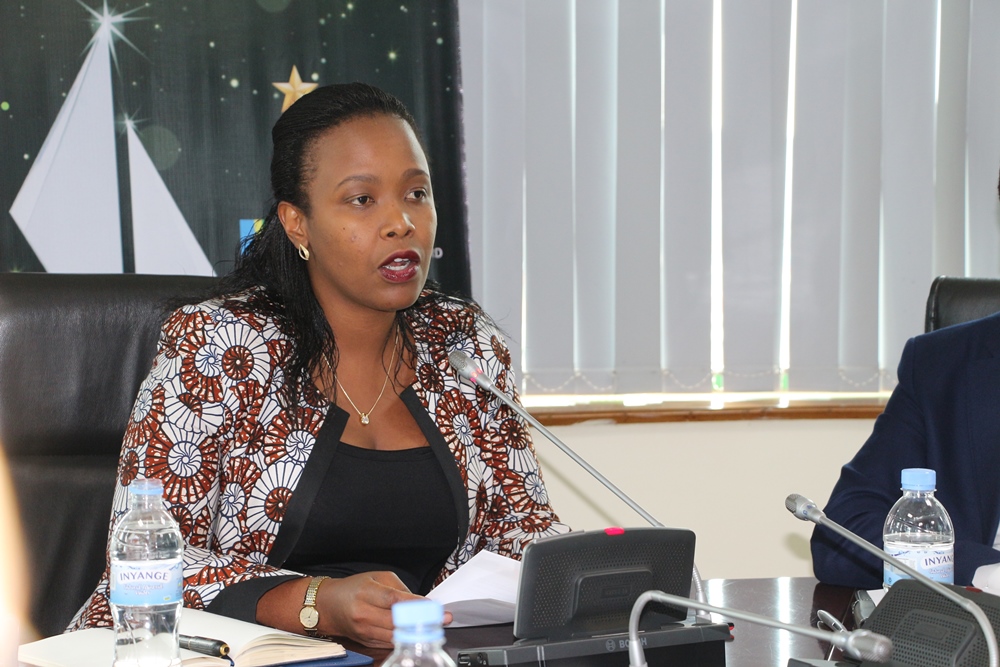 RDB CEO, Clare Akamanzi addressing media about Business Excellence Awards