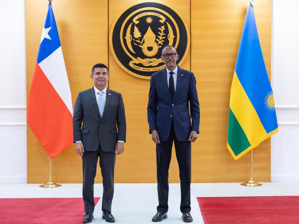 Ambassador Patricio Alberto Aguirre Vacchieri of Chile with President Kagame.