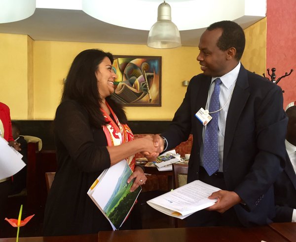 The CEO of RDB, Francis Gatare after signing a agreements