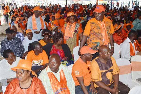 ODM supporters at the Mama Ngina Gardens for the party's 10 years celebration on September 10, 2016.