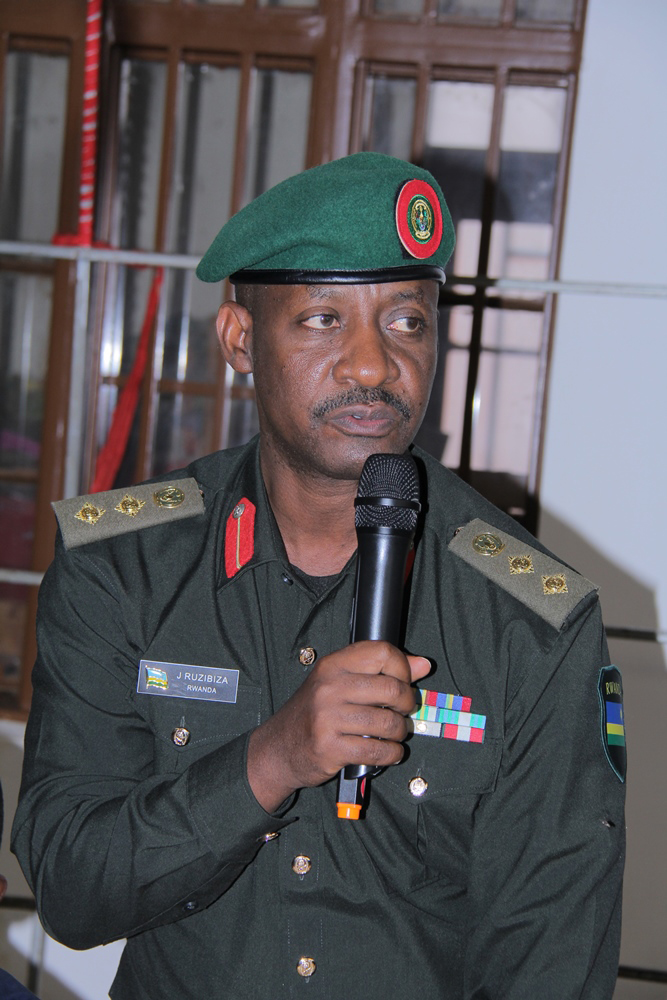 Colonel James Ruzibiza was promoted to the rank of Brigadier General and appointed the Commander of Engineering Brigade.