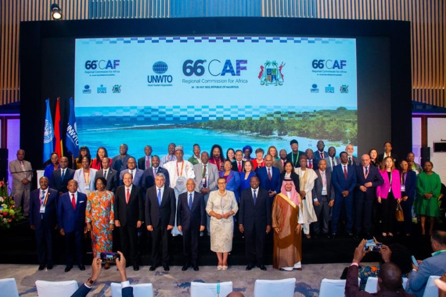 Participants of the 66th Assembly in a group photo after electing new members of the UNWTO executive council. 