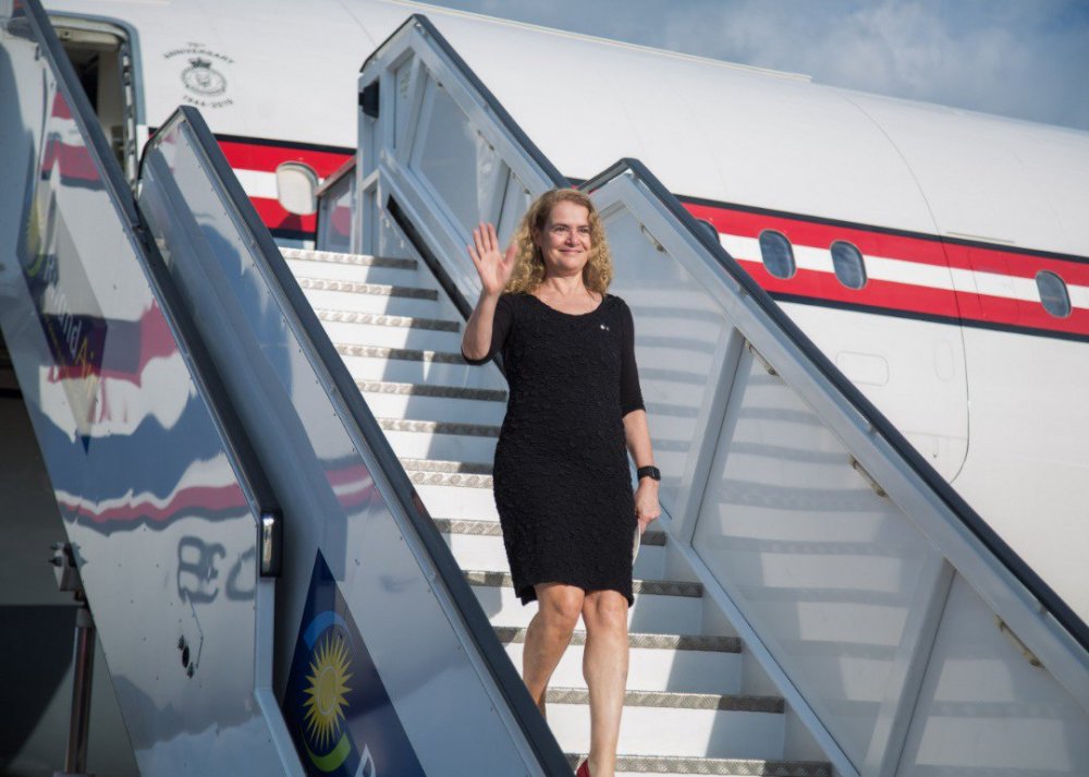 The Right Honourable Julie Payette, Governor General of Canada, at her arrival at the Kigali International Airport