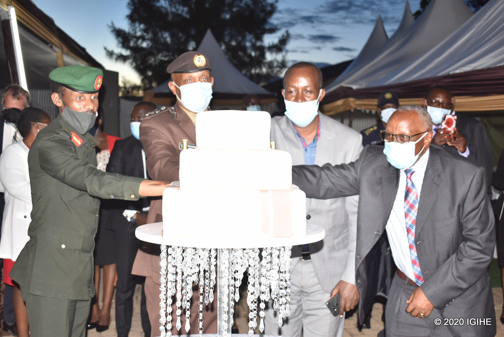 Rwanda Correctional Service with guests during celebrations on ten-year anniversary.