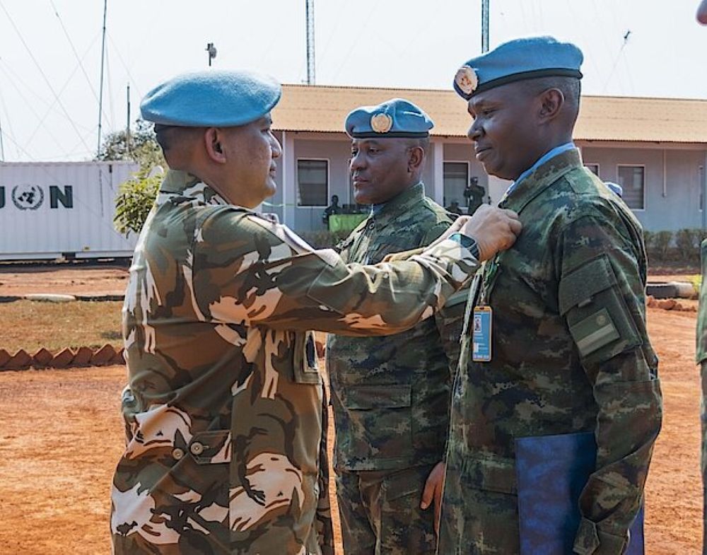 Rwandan peacekeepers deployed in Bria, Central African Republic (CAR), have been honoured with United Nations service medals in recognition of their dedicated service and commitment to peace and stability in the conflict‑affected country.