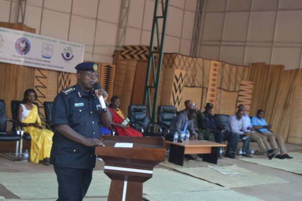 Chief Superintendent of Police (CSP) Murenzi Sebakondo speaks during the Umuganura week launch.