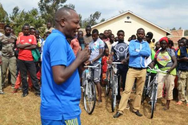 FERWACY's Faustin Mparabanyi addressing the youth in Gatsibo.