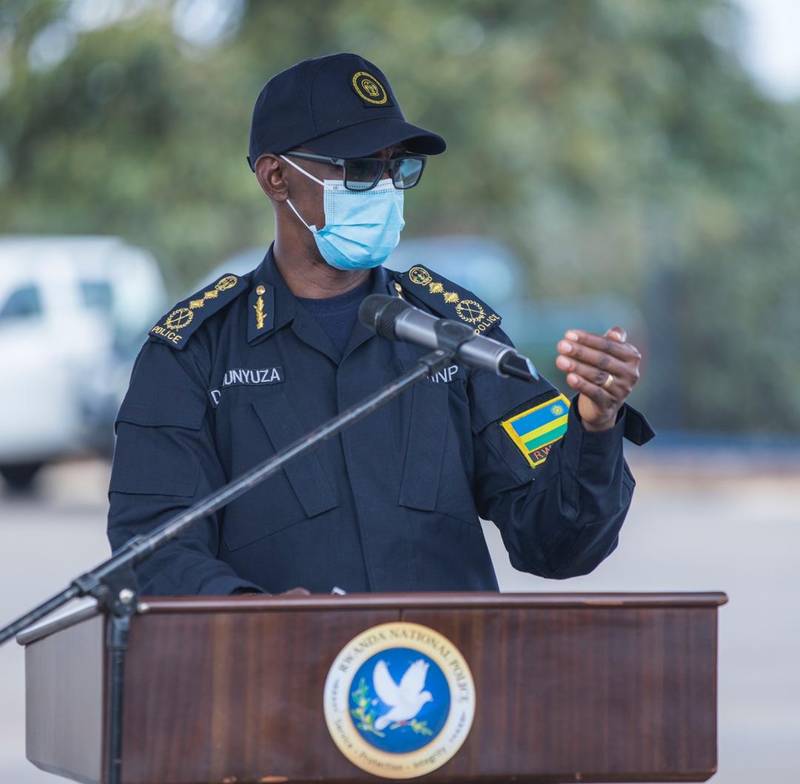 Inspector General of Police (IGP) Dan Munyuza speaks during the event