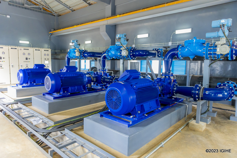Machines that facilitate the distribution of water to different areas at the Nzove water treatment plant